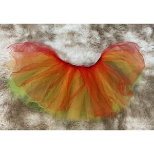 Multicolor Rainbow Tulle Tutu Skirt Elastic Waist Dance Costume Mini Skirt